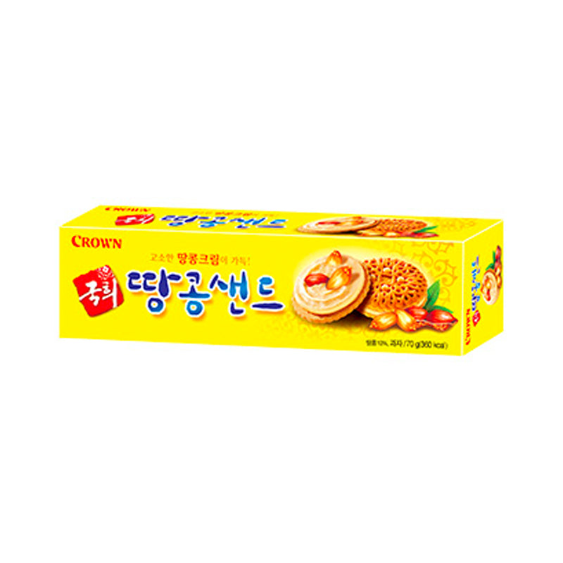 CROWN Erdnuss-Sandwichkekse 93g – Der knusprige Snackgenuss aus Korea