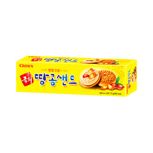 CROWN Erdnuss-Sandwichkekse 93g – Der knusprige Snackgenuss aus Korea