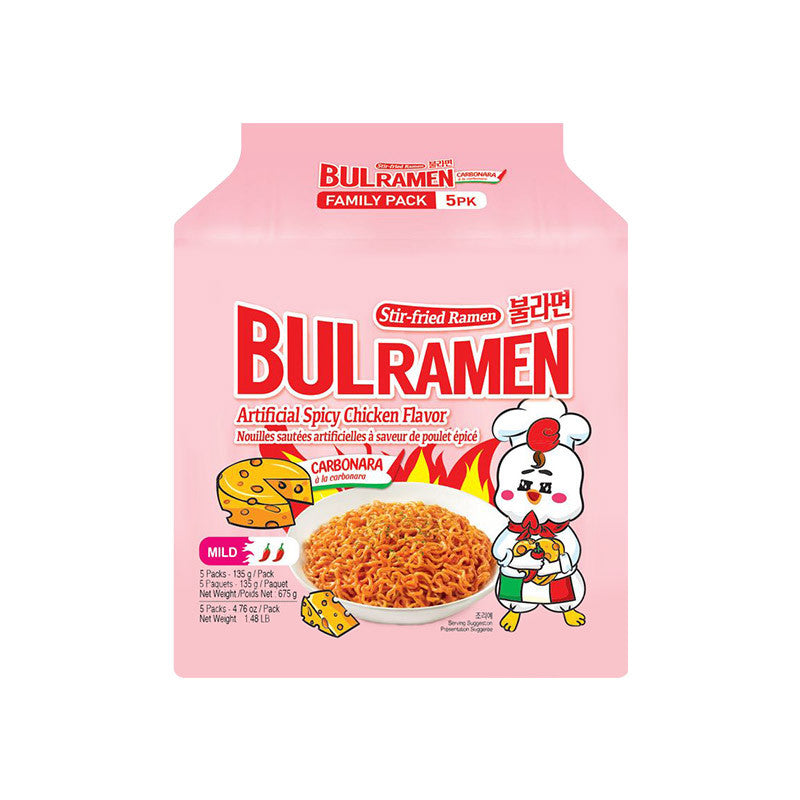 SEOUL Bulramen Carbonara Schraf Hühner Geschmack 5er Pack (135g * 5 Stück)