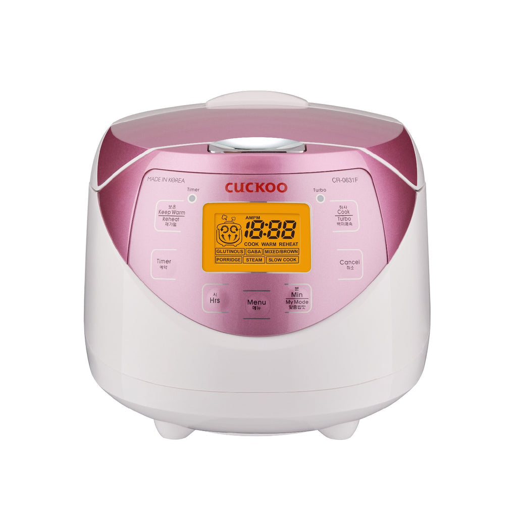 FUZZY LOGIC CR-0631F electric rice cooker 1.08L 580W in pink and white made in Korea