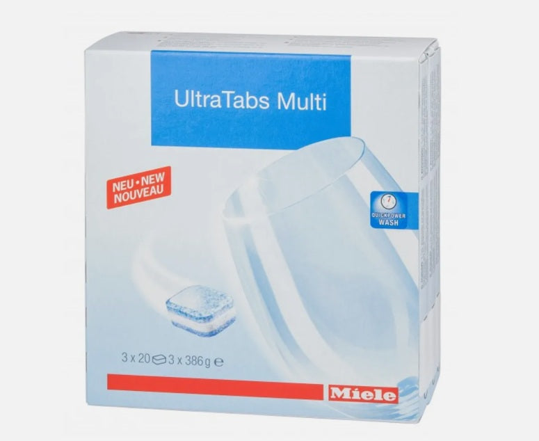 Miele Ultra Tabs All in 1 – 60 dishwasher tablets with rinse aid, salt and glass protection
