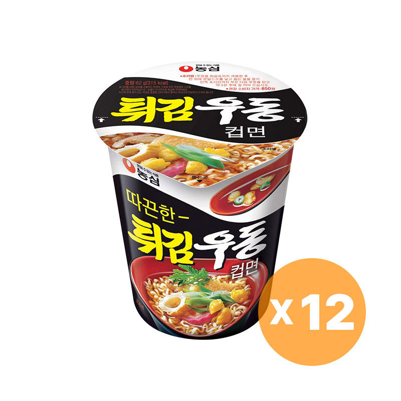Nongshim Tempura Udon Cup 62g x 12 – Japanese-style instant udon noodles with tempura topping