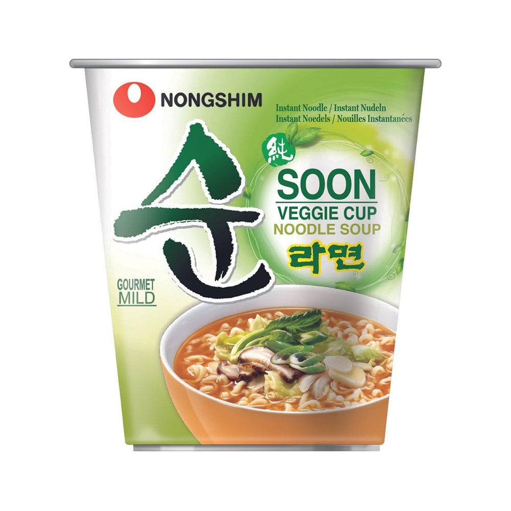 Nongshim Soon Veggie Ramyun Cup vegan instant noodles product photo