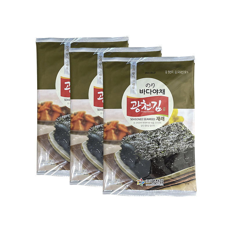 KWANGCHEON gewürzte Seetangblätter Nori Bada Yache 3 x 30g