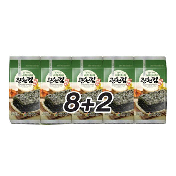 KWANGCHEON Gewürzte Nori mit Olivenöl & Aonori (5g x 10pcs)