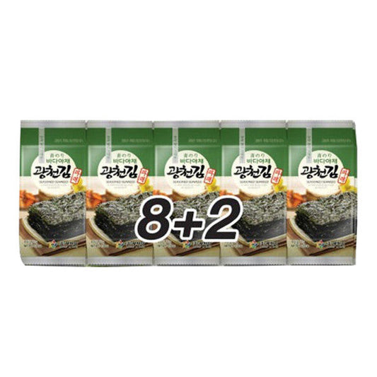 KWANGCHEON Gewürzte Nori mit Olivenöl & Aonori (5g x 10pcs)