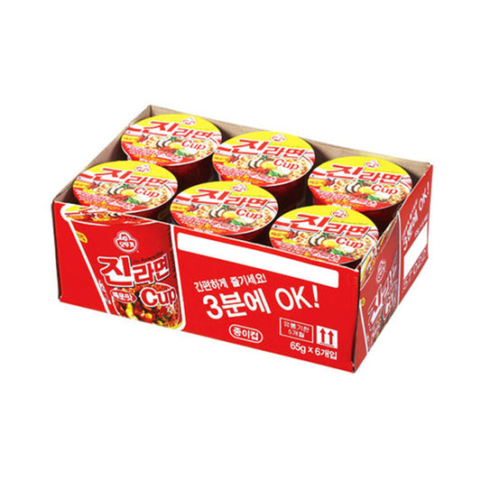 OTTOGI Jin Ramen Cup - Scharf [Bündel] 6x65g