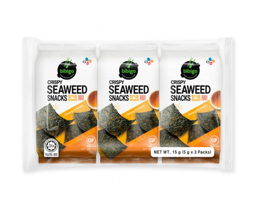 BIBIGO Knuspriger Algensnack – Wasabi [Bündel] (5gx3) 15g