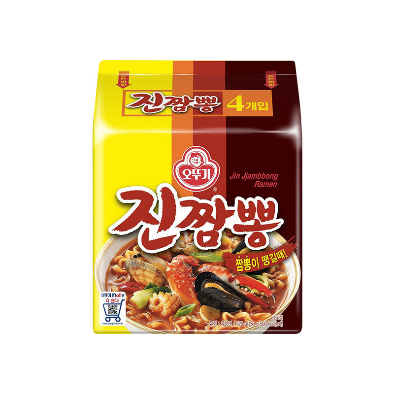 OTTOGI Jin Jjambbong spicy Seafood Ramen 130g x 4 Pack