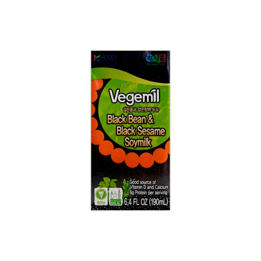 CHUNG'S FOOD Vegemil Black Bean & Sesame Soy Drink 190ml Multipack 16 – Plant-Based Milk Alternative