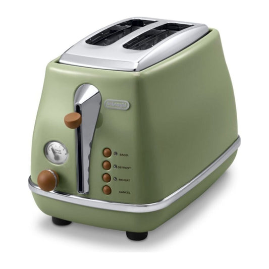 De'Longhi Icona Vintage Toaster CTOV2103.GR 2-slice retro design in green, 900W