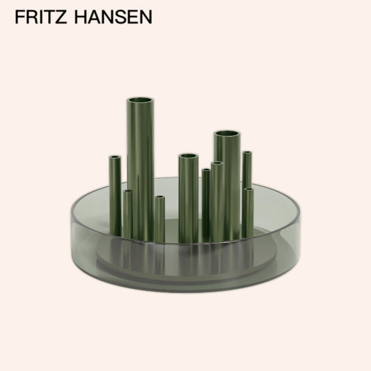 Fritz Hansen Ikeru Vase 13cm – forest green glass vase for Ikebana-inspired floral arrangements