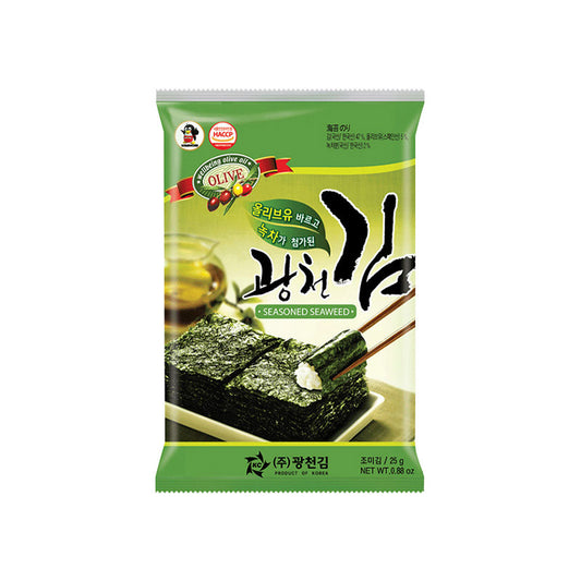 Kwangcheon seasoned nori with olive oil and green tea 25g pack