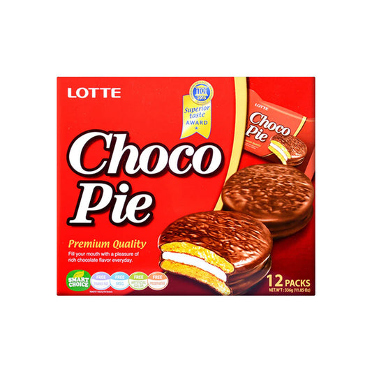 LOTTE Choco Pie 12pcs – Korean Marshmallow Chocolate Cake