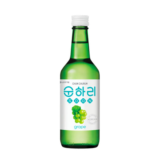 Lotte Chumchurum Sunhari Soju white grape flavor 12% alcohol in 350ml bottle – Korean flavored soju