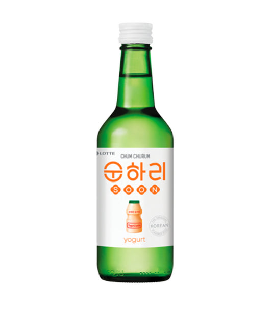 Lotte Sunhari Soju Yogurt flavor 12% alcohol in 350ml bottle – Korean traditional drink