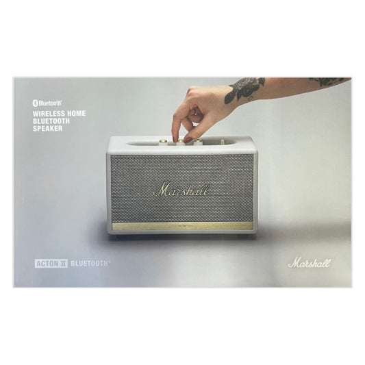 Marshall Acton 2 White Bluetooth Speaker – Compact powerful sound with 30W bass and 2x15W tweeter