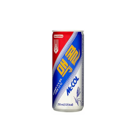 McCol Korean Malt Soda 250ml Can – Non-alcoholic carbonated barley drink from Korea