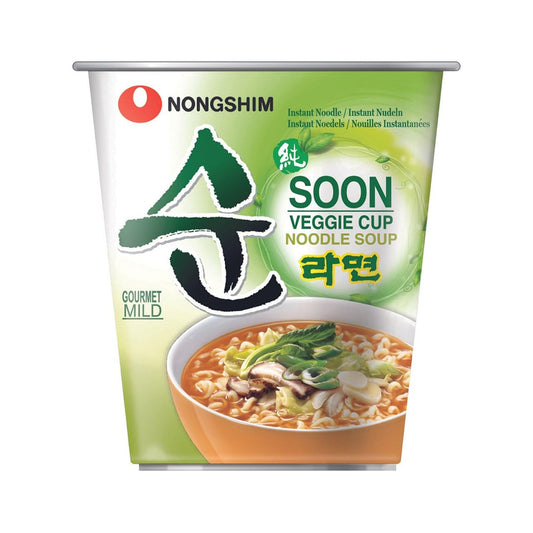Nongshim Soon Veggie Ramyun Cup vegan instant noodles product photo